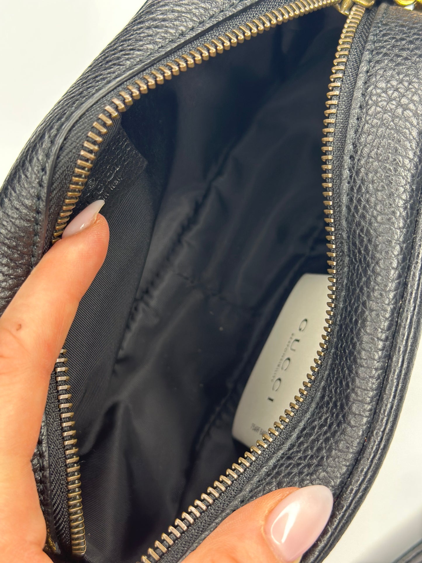 Pre-owned Gucci Soho Disco bag in black pebbled calfskin leather crossbody