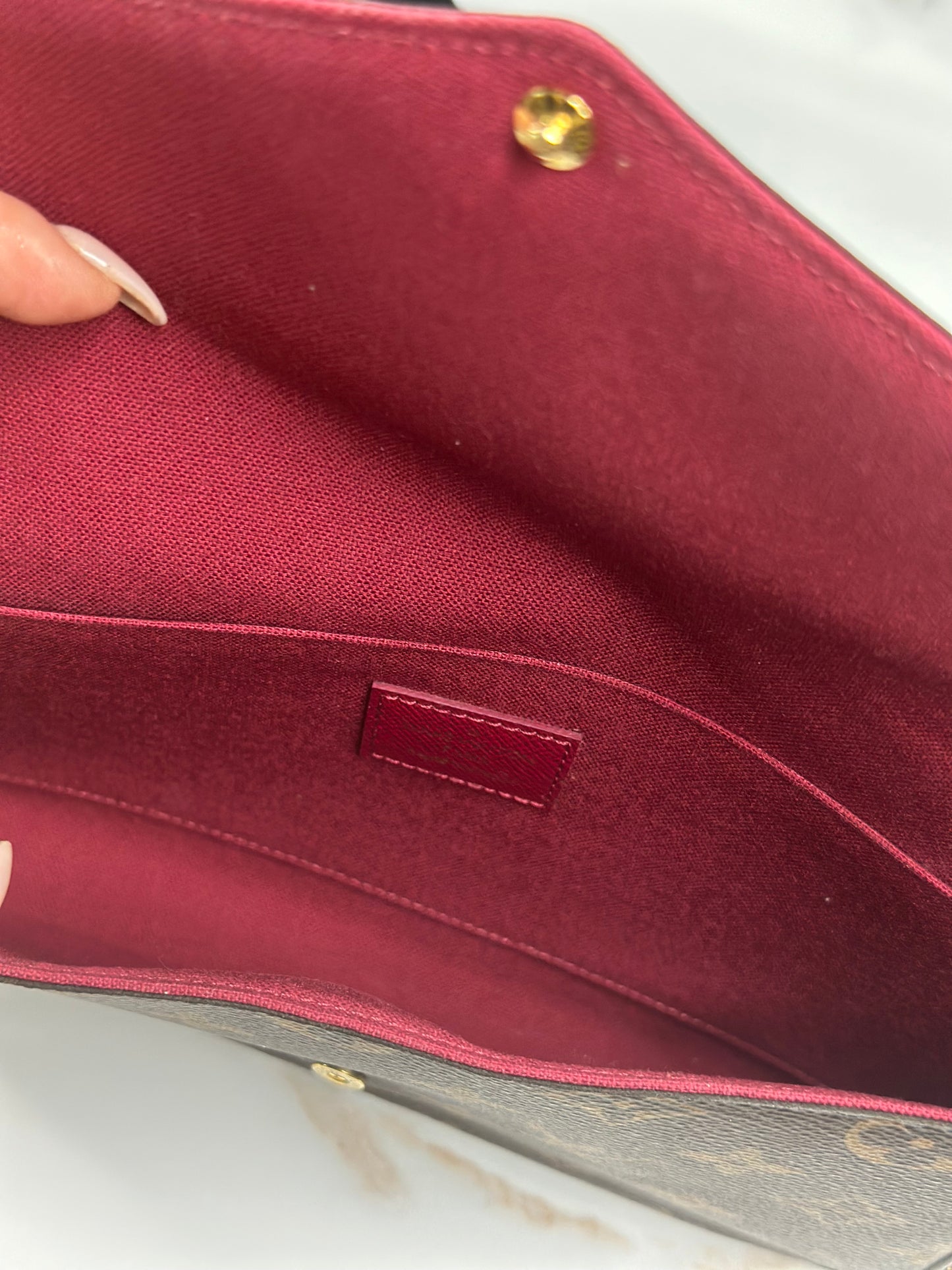 Pre-owned Louis Vuitton monogram canvas felicie crossbody with inserts