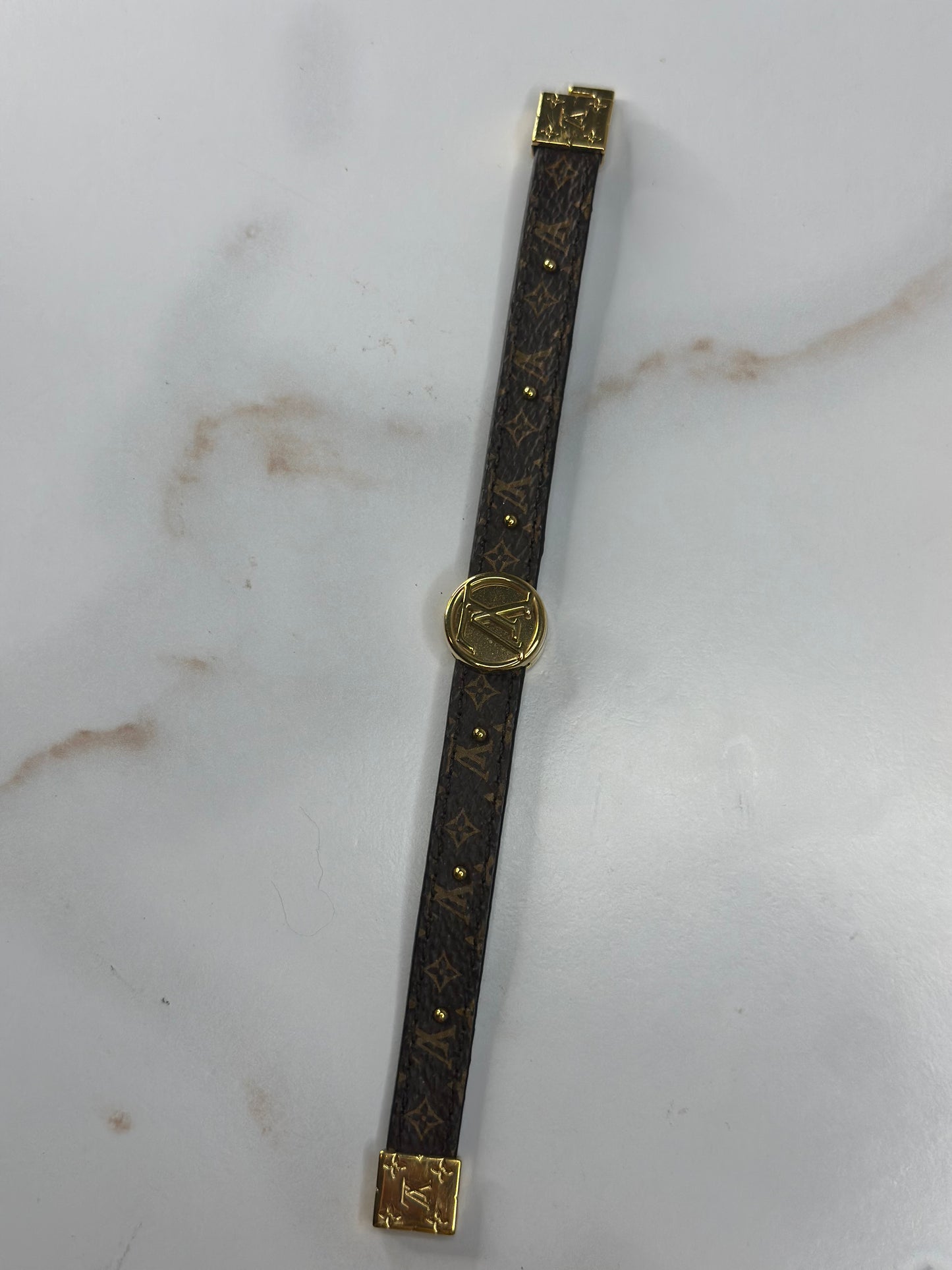 Pre-owned Louis Vuitton LV Circle monogram canvas Reversible Bracelet