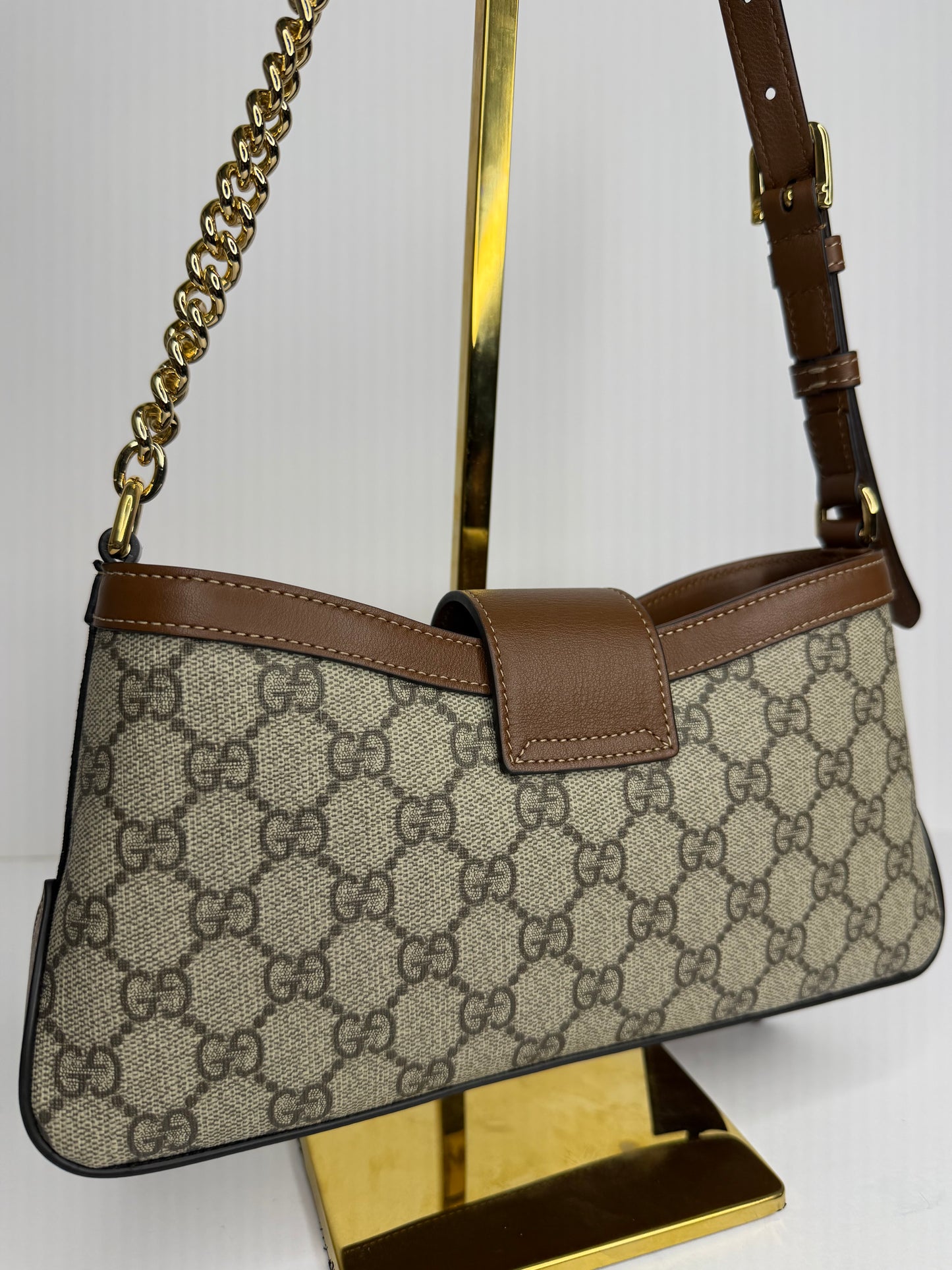 Pre-owned Gucci GG Canvas padlock shoulder bag