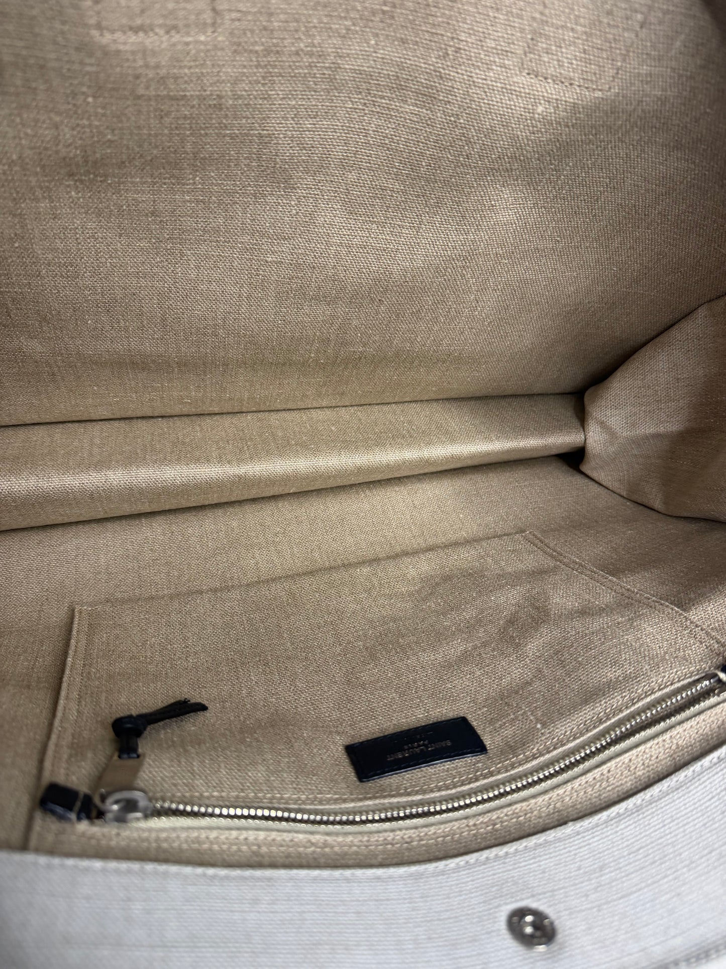 Saint Laurent Rive Gauche Canvas Tote Bag