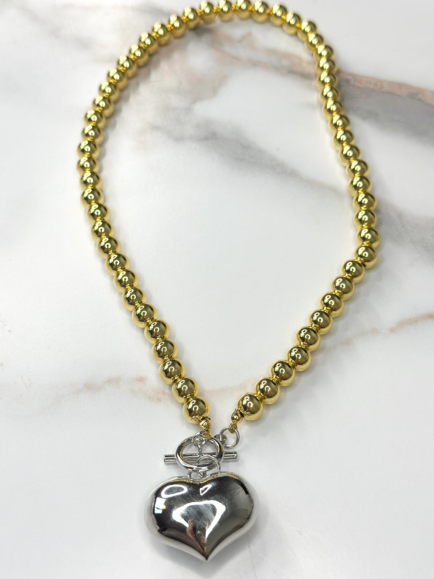 Puffy Heart SLV pendant necklace