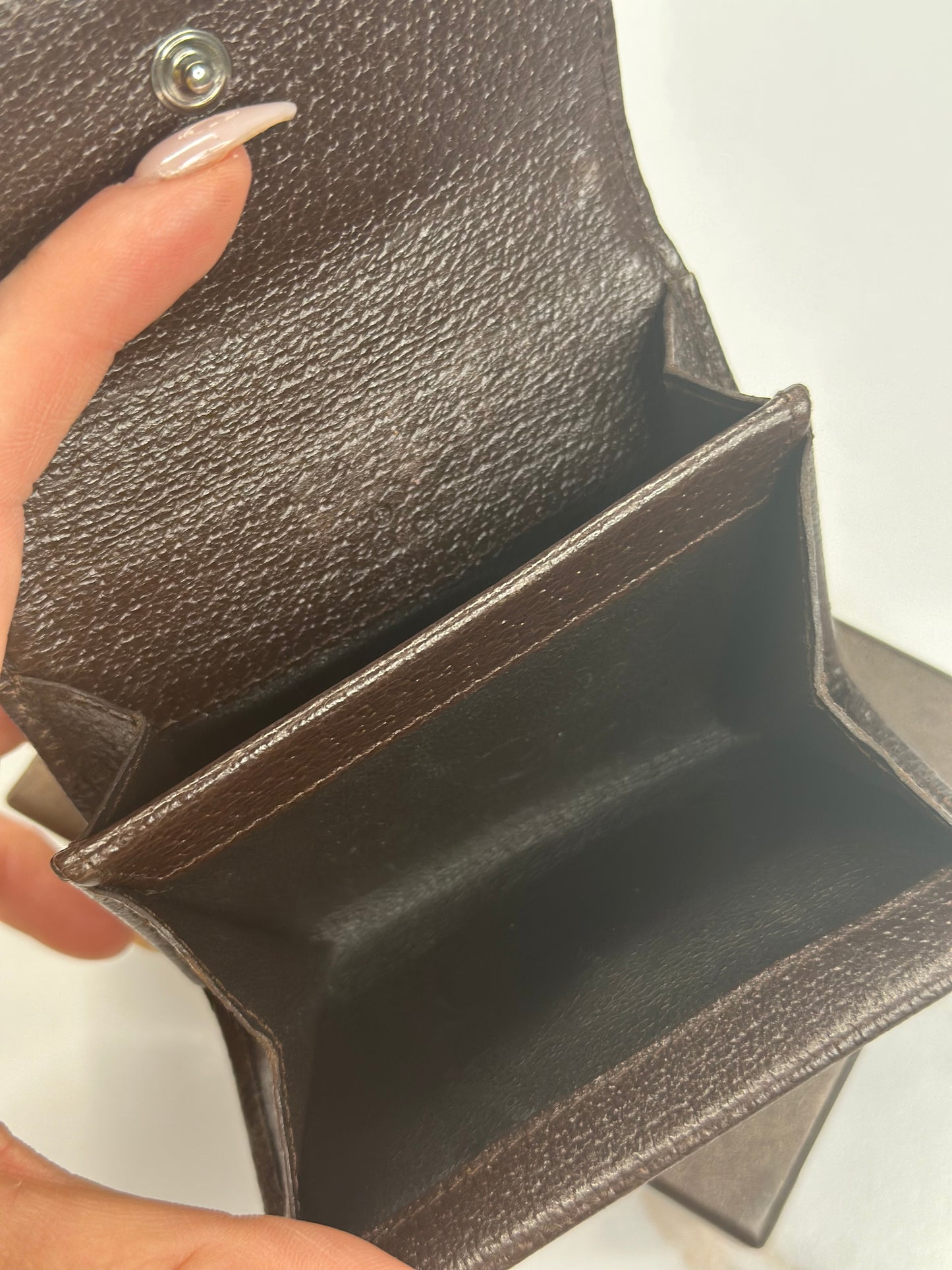 Pre-owned Gucci GG Canvas brown card case