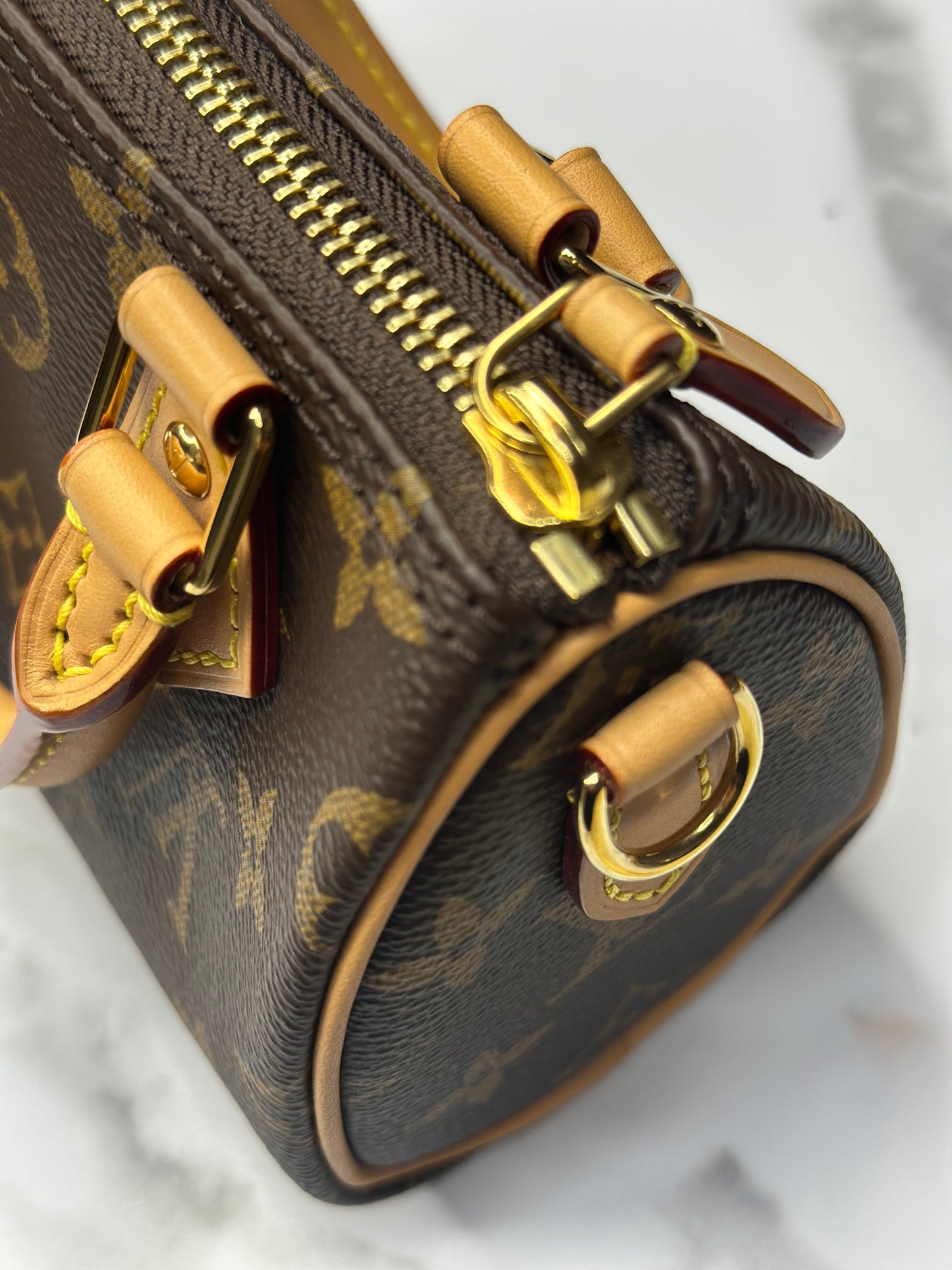 Pre-owned Louis Vuitton Monogram Canvas nano speedy bandolier crossbody