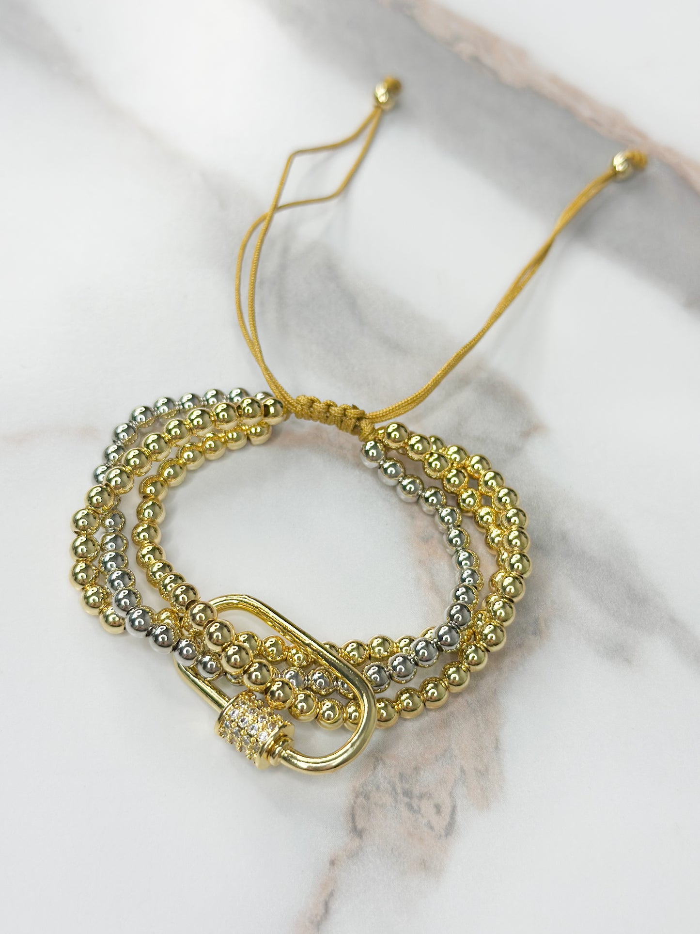 Paperclip Two Tone Metal Bracelet