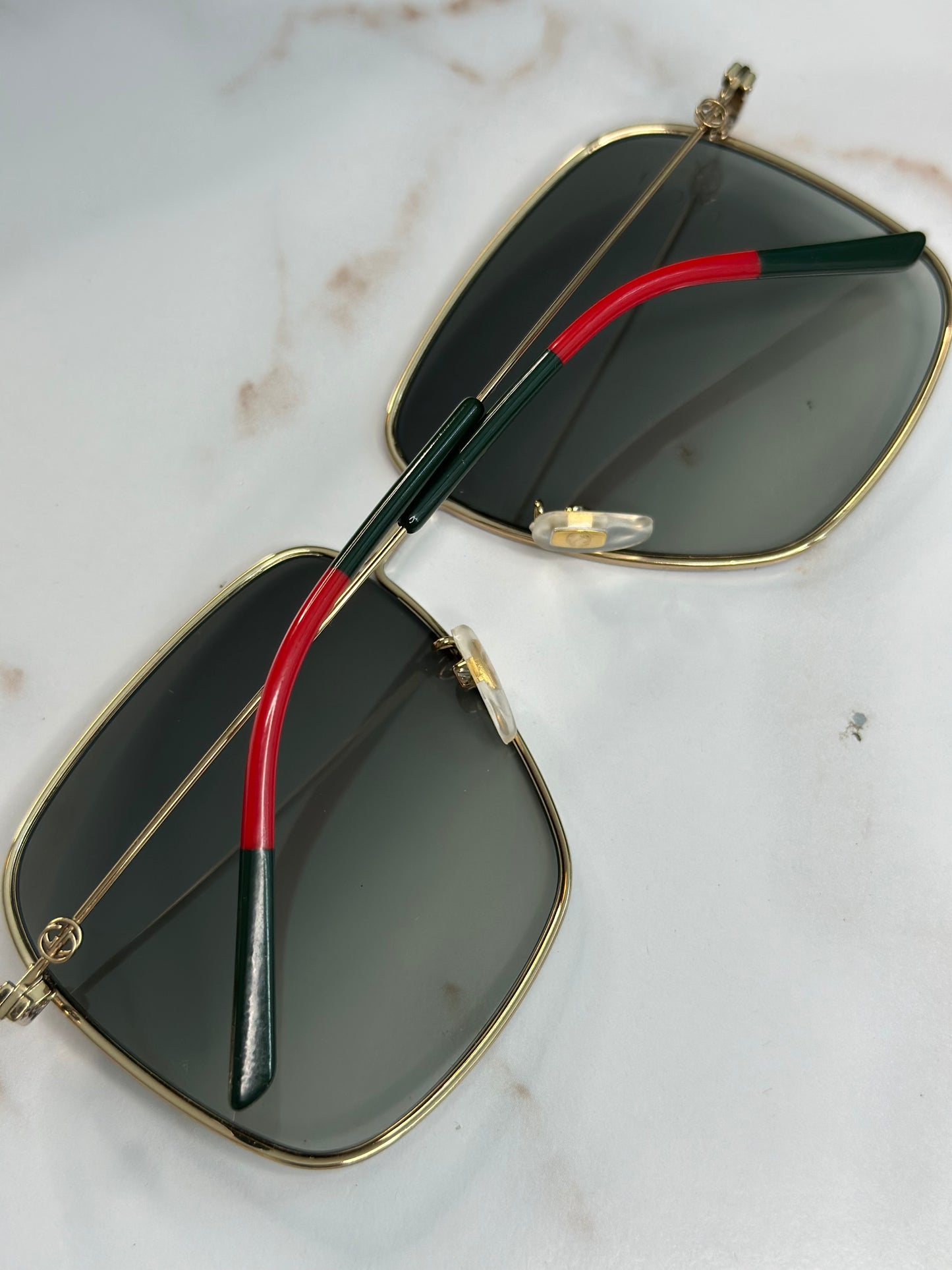 Pre-owned Gucci logo oversized sunglasses