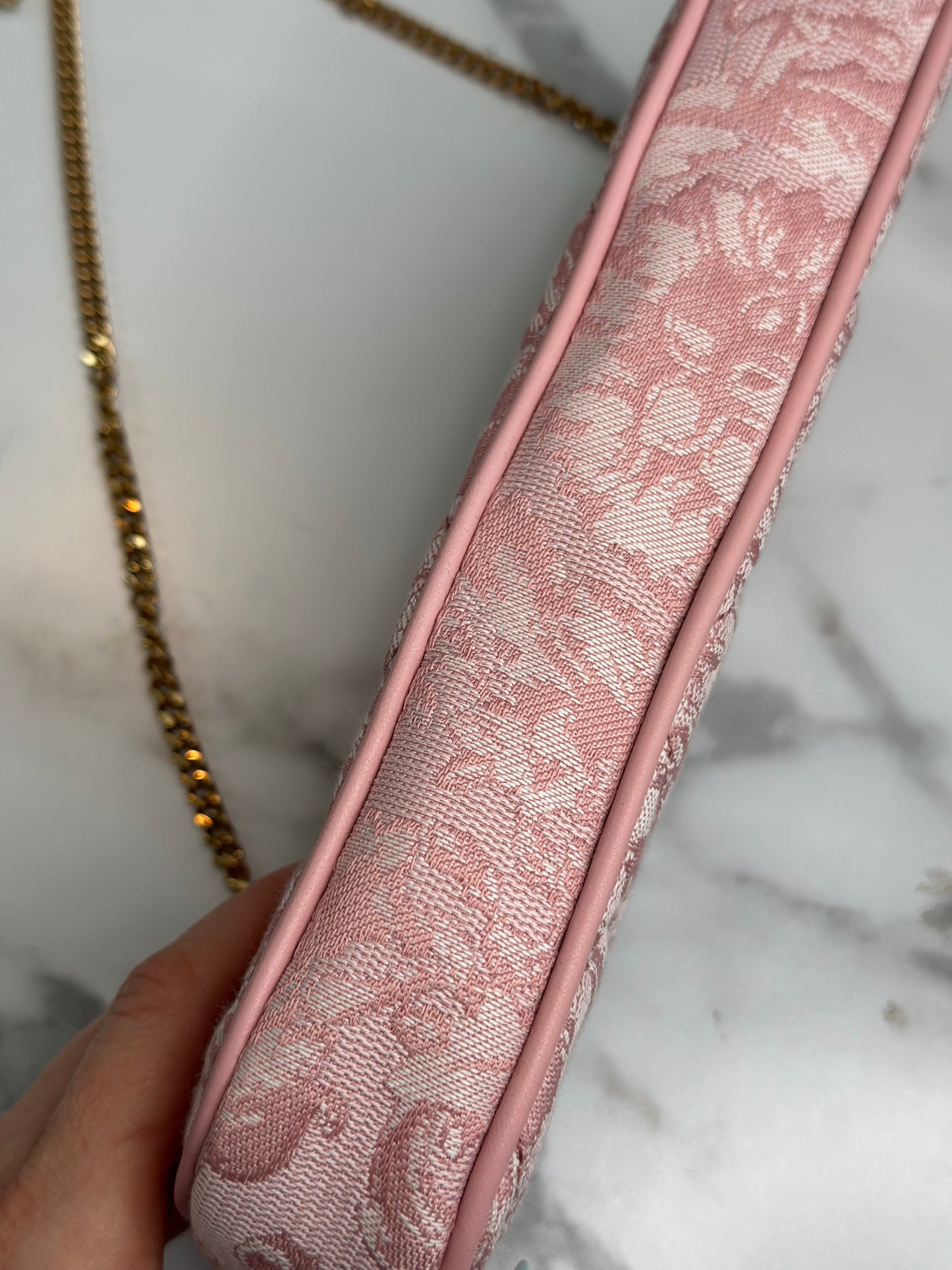 Pre-owned Versace Jacquard Barocco Quilted Medusa Crossbody bag in pink