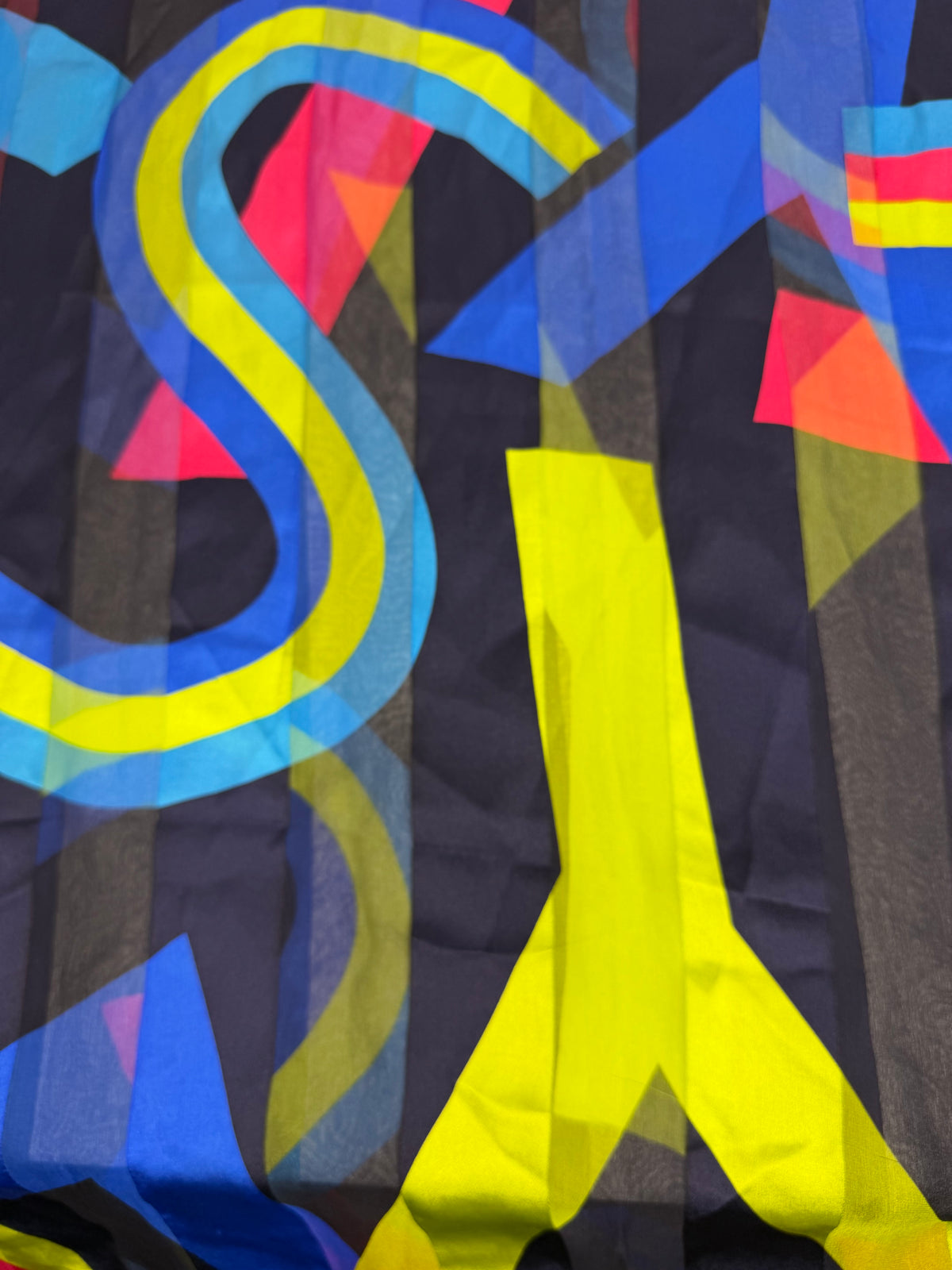 Pre-owned Yves Saint Laurent multicolor sheer silk scarf