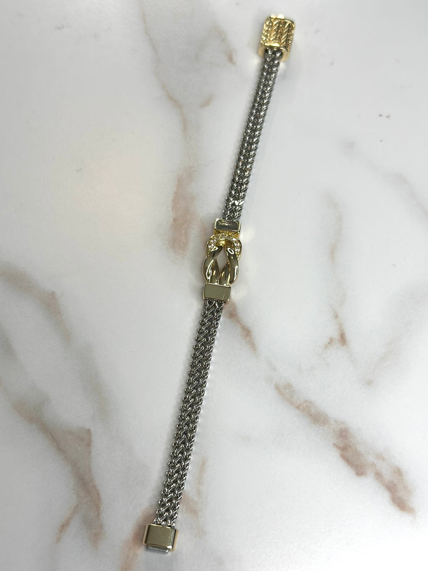 Mallory two tone braided bracelet