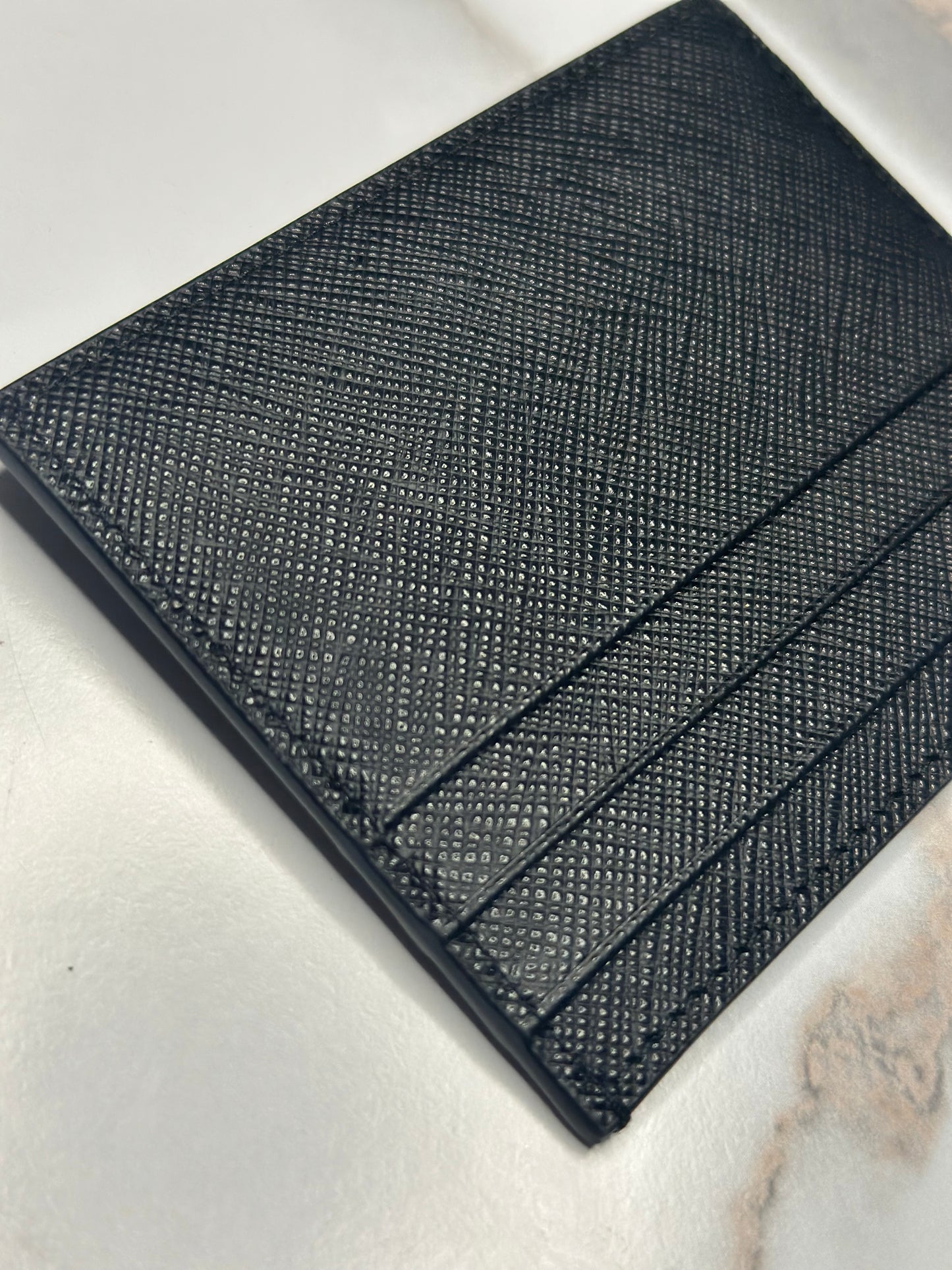 Pre-owned Prada black Saffiano leather card holder