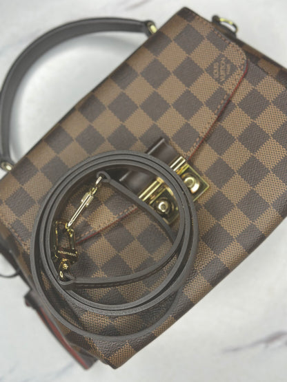 Pre-owned Louis Vuitton Damier Ebene croisette crossbody