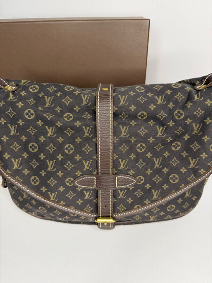 Pre-owned Louis Vuitton Monogram Mini Lin Saumur 30 crossbody