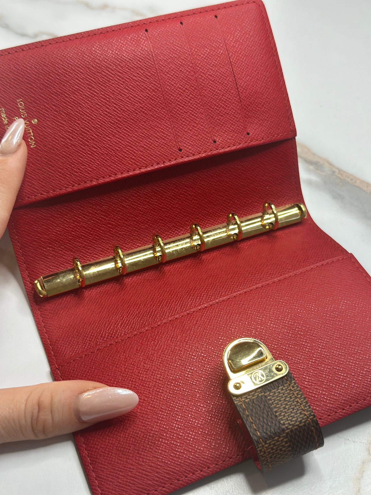Pre-owned Louis Vuitton Damier Ebene canvas koala agenda, p.m.