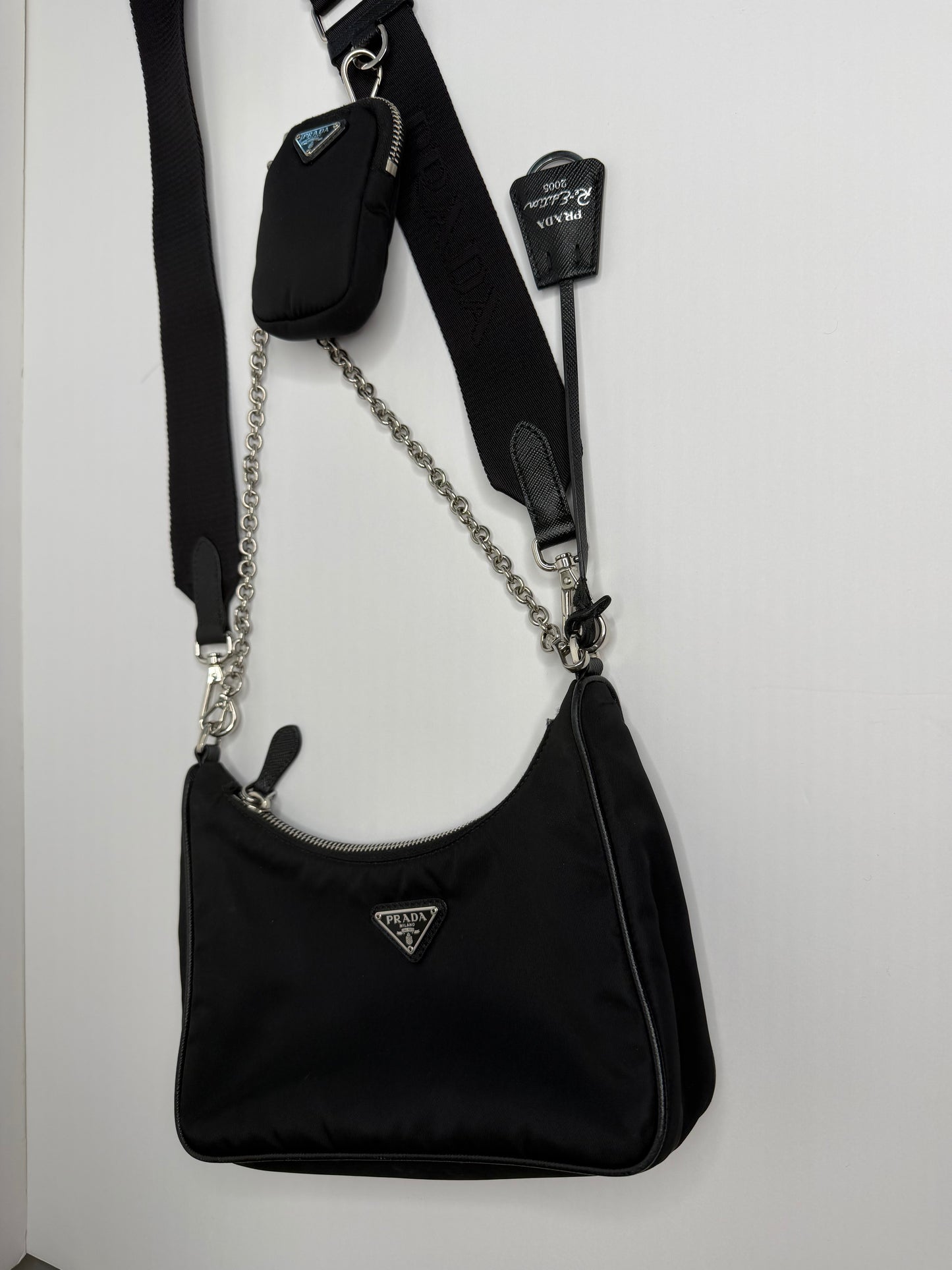 Pre-owned Prada Re-edition black nylon crossbody
