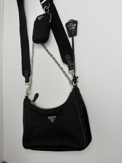 Pre-owned Prada Re-edition black nylon crossbody
