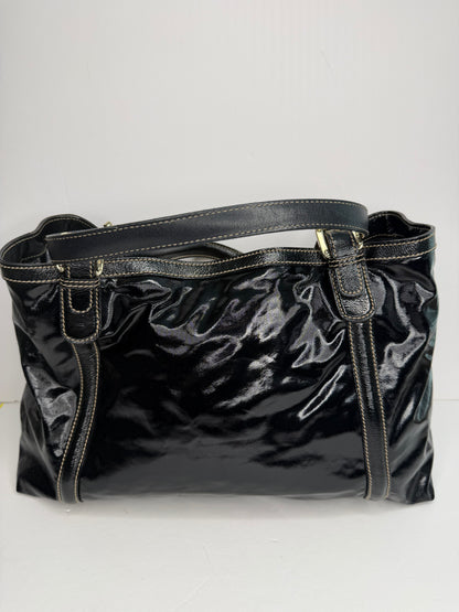 Pre-owned Gucci Dialux Medium Britt Tote Black