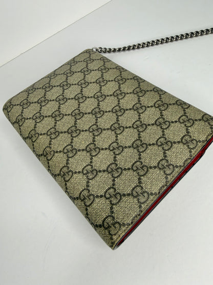 Pre-owned Gucci GG canvas Dionysus wallet on chain