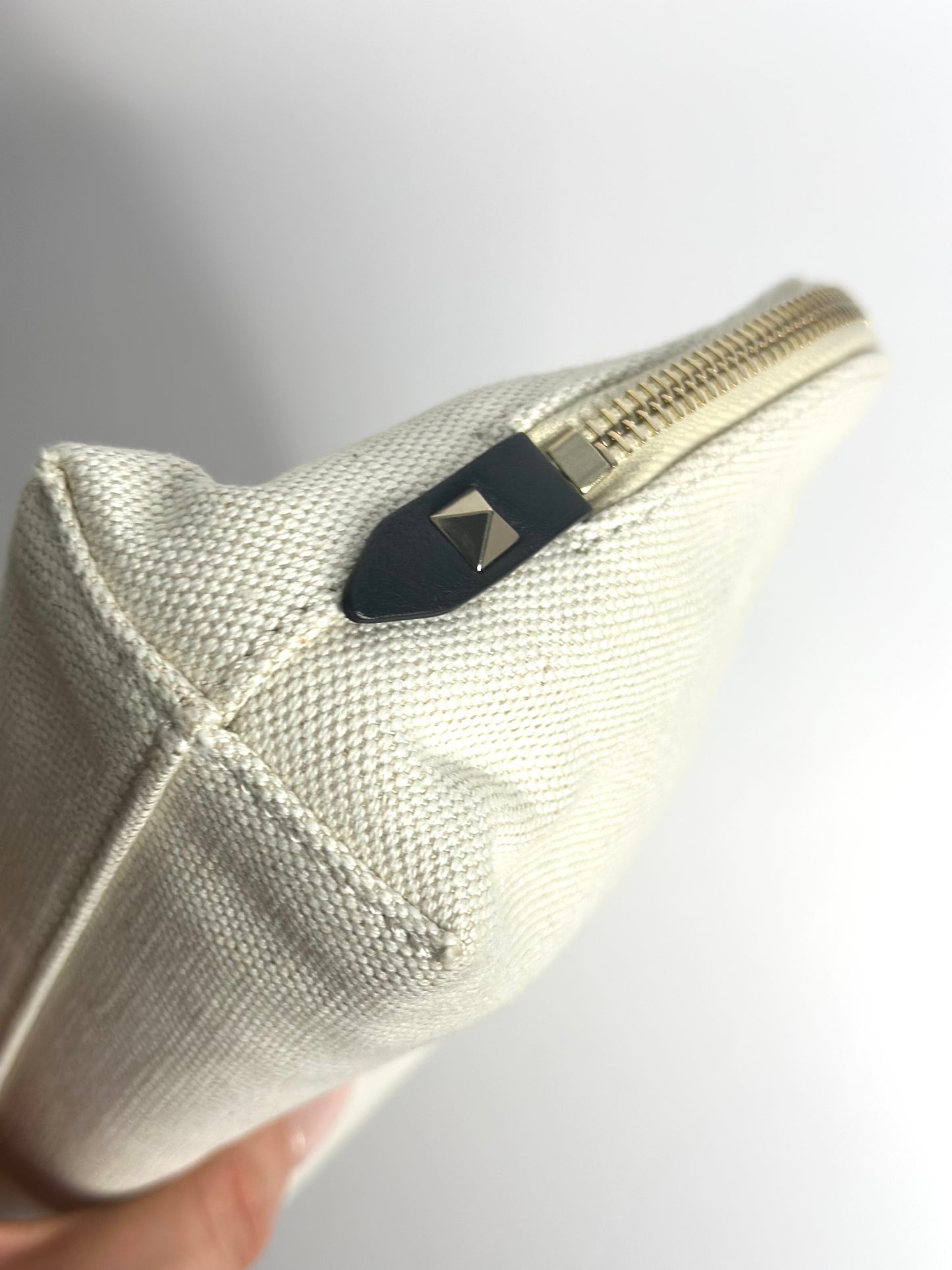 Pre-owned Valentino canvas cosmetic pouch