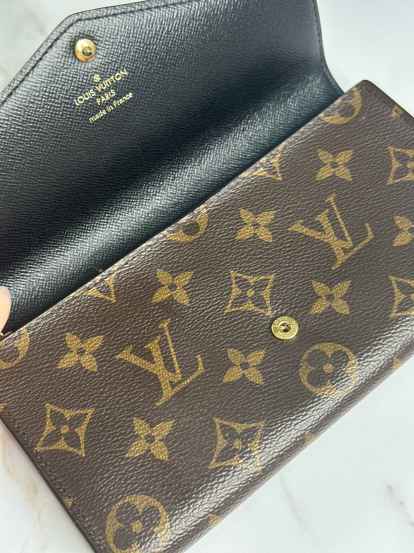 Pre-owned Louis Vuitton reverse monogram Sara wallet