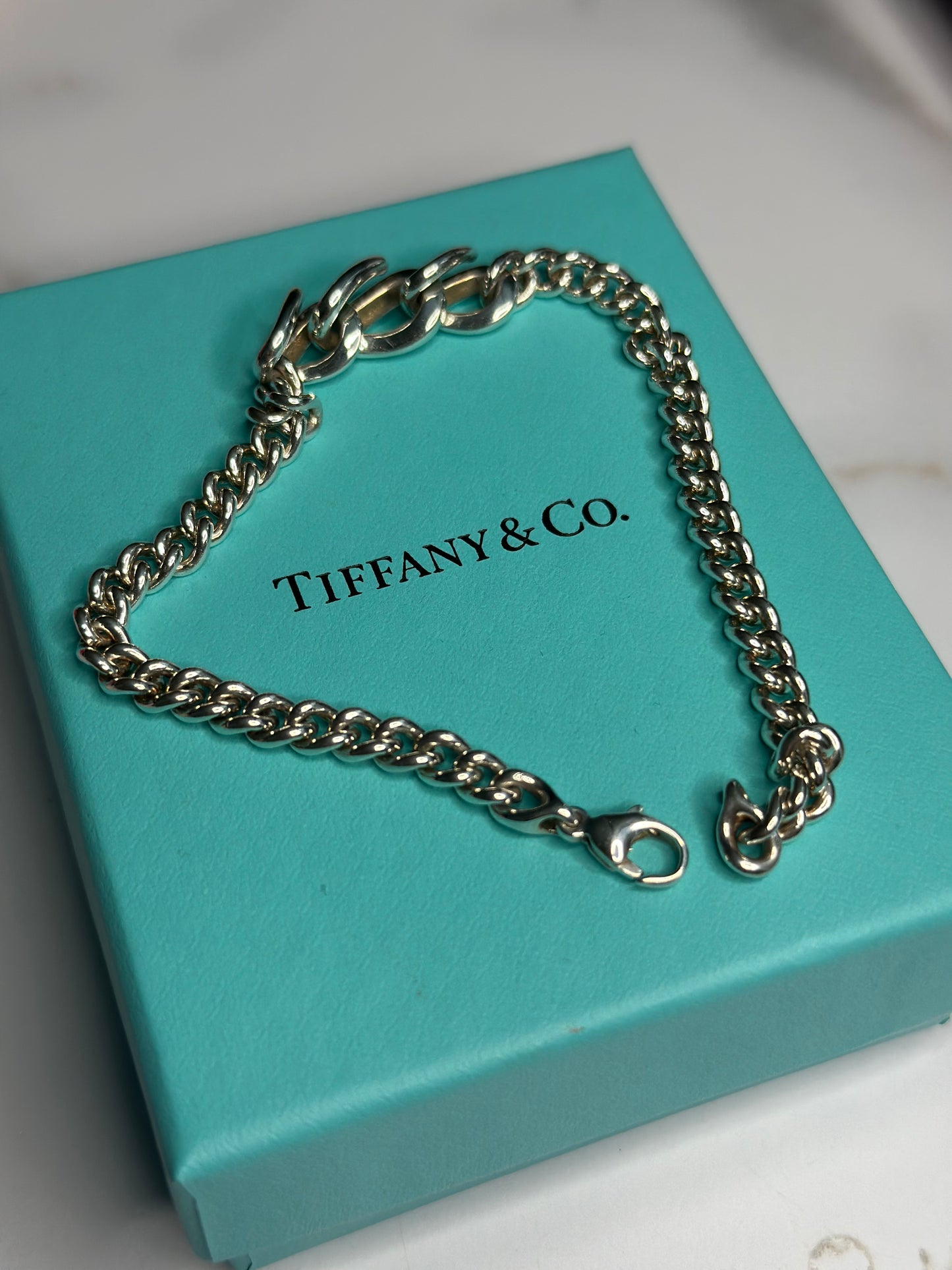 Pre-owned Tiffany forge Link Bracelet
in High-polished Sterling Silver