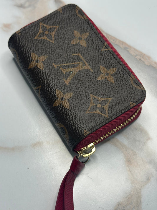 Pre-owned Louis Vuitton Monogram Canvas Zippy Multicartes Fuchsia