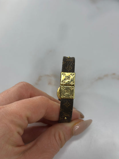 Pre-owned Louis Vuitton LV Circle monogram canvas Reversible Bracelet