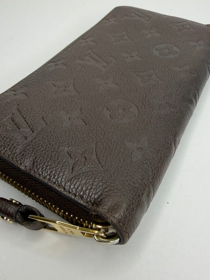 Pre-owned Louis Vuitton dark brown Empriente leather zippy wallet