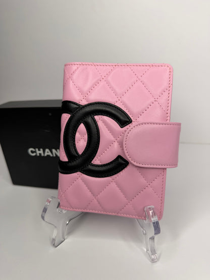 Pre-owned Chanel Cambon quilted lambskin leather small agenda planner