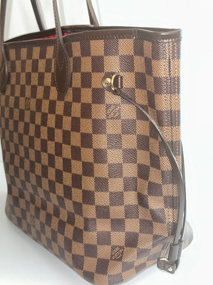 Pre-owned Louis Vuitton Damier Ebene neverfull MM tote