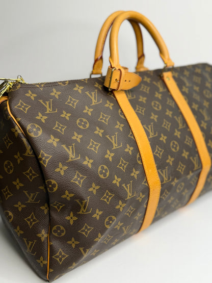 Pre-owned Louis Vuitton monogram canvas Keepall 50 duffel