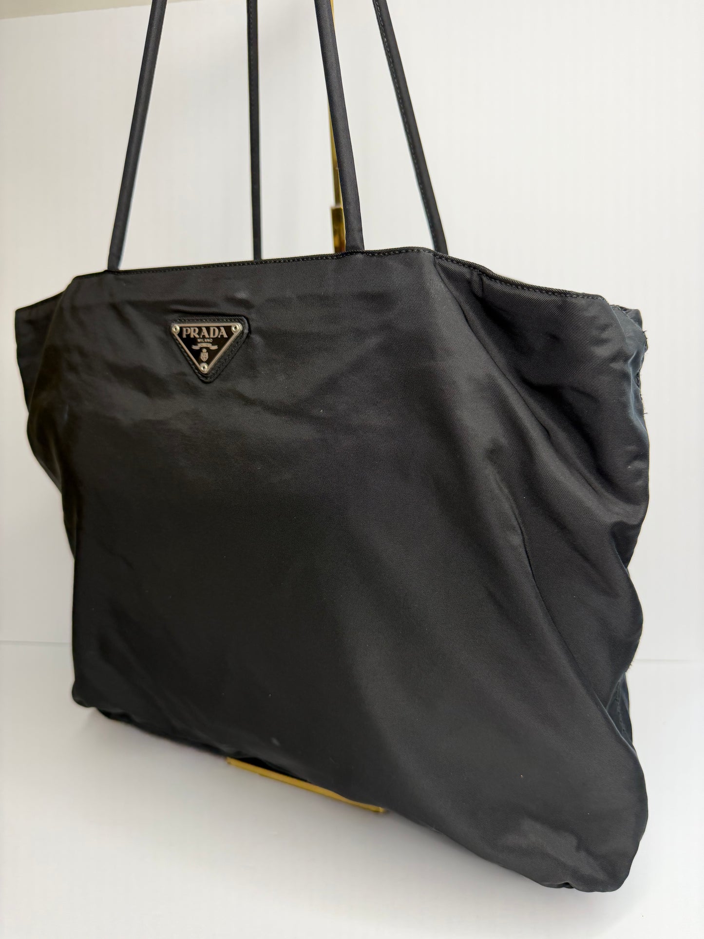 Pre-owned Prada black nylon shoulder tote