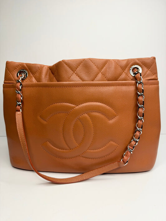 Pre-owned Chanel Chanel Timeless CC Soft Tote terra-cotta, caviar leather