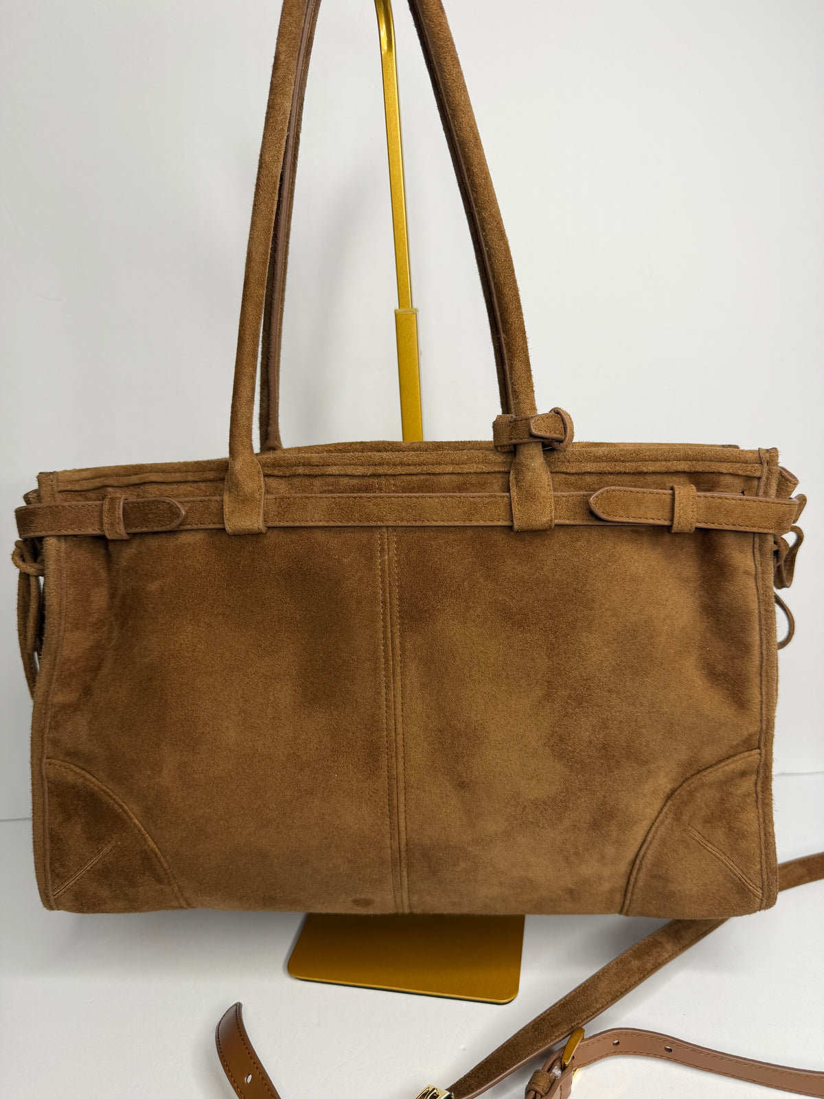 Pre-owned Prada Large Bonnie cinnamon suede shoulder bag