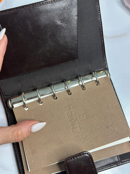 Pre-owned Fendi Zucca Monogram planner notebook cover