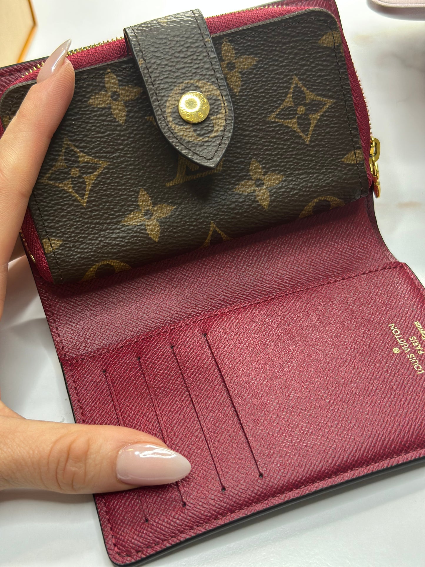 Pre-owned Louis Vuitton monogram canvas Juliette, compact wallet