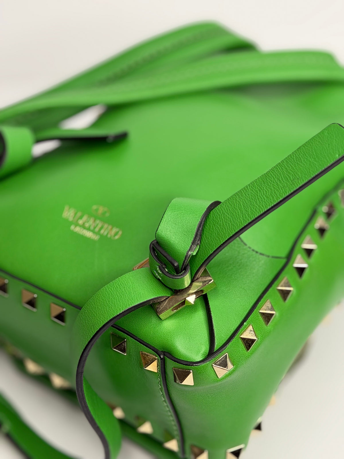 Pre-owned Valentino Green, mini rock stud backpack