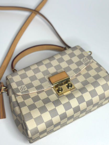 Pre-owned Louis Vuitton Damier azur croissette crossbody
