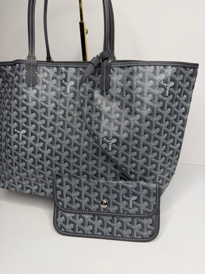 Pre-owned Goyard Grey Goyardine Canvas St. Louis PM Tote