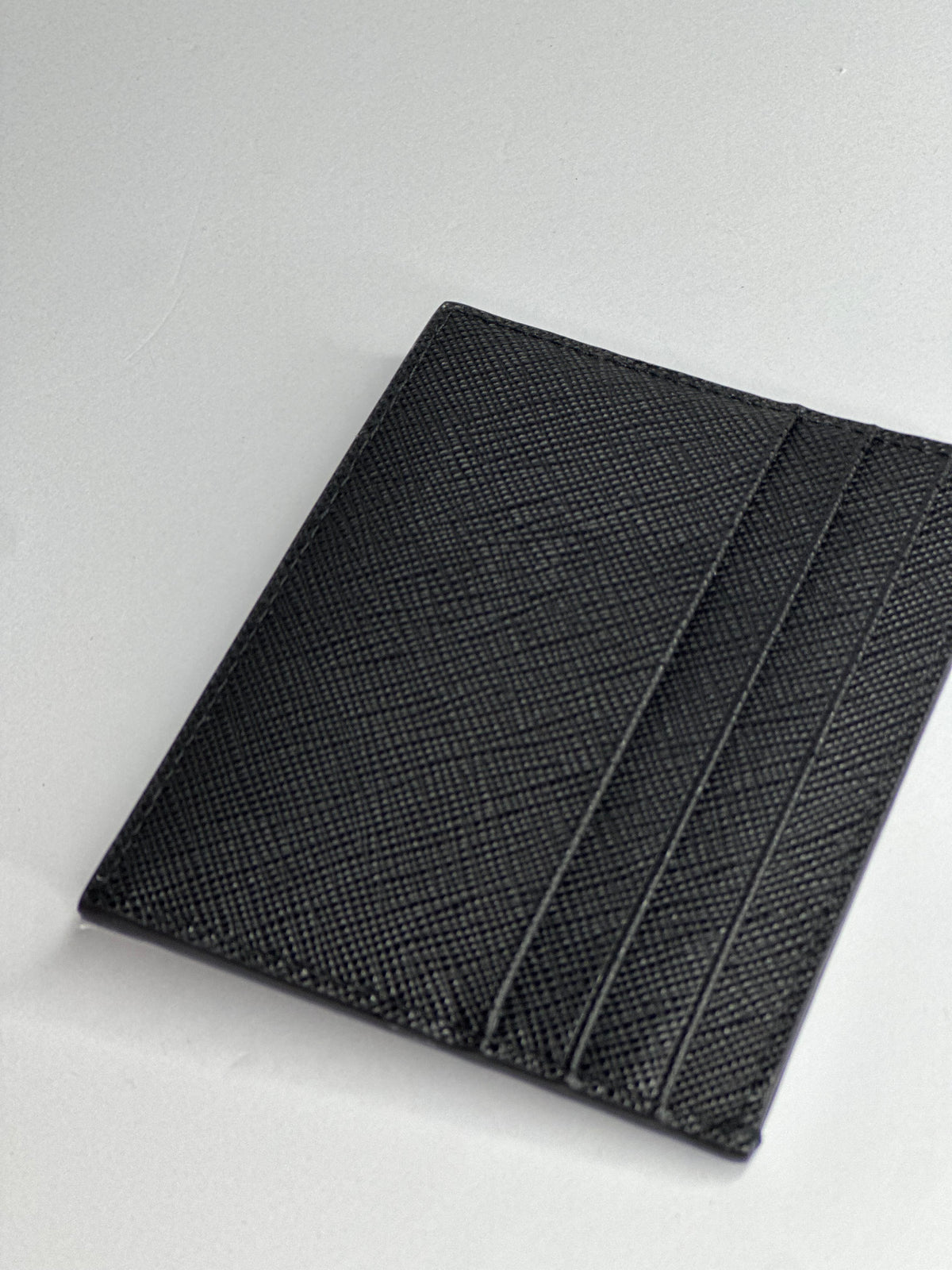 Pre-owned Prada black Saffiano leather card holder