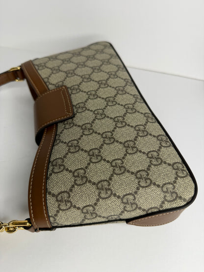 Pre-owned Gucci GG Canvas padlock shoulder bag