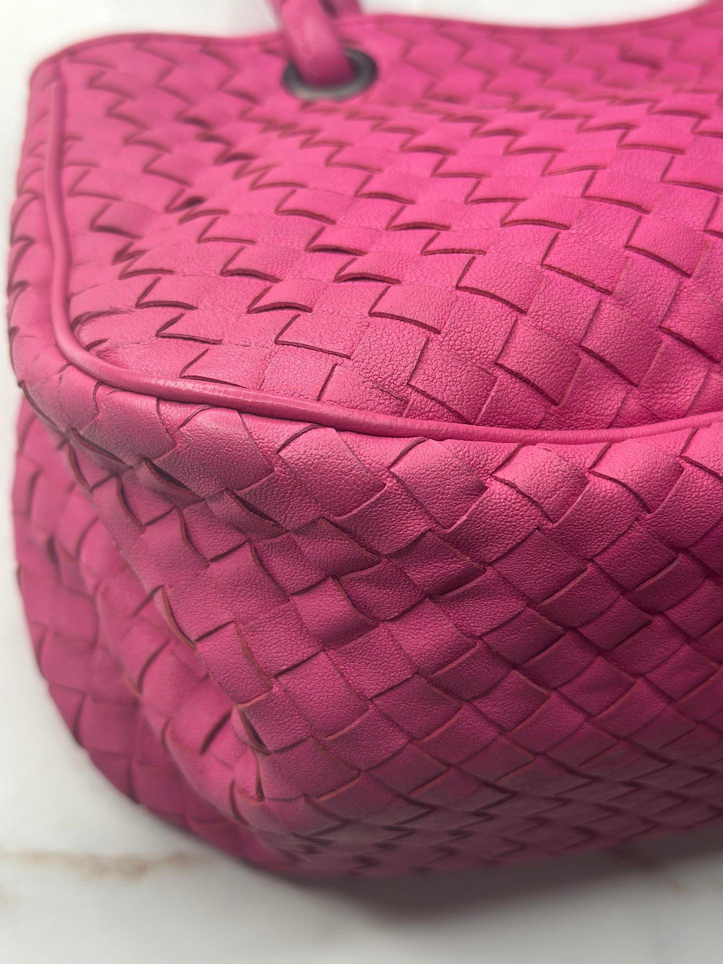 Pre-owned Bottega Veneta Intrecciato Nappa Intrecciato Small Tote Pink Small