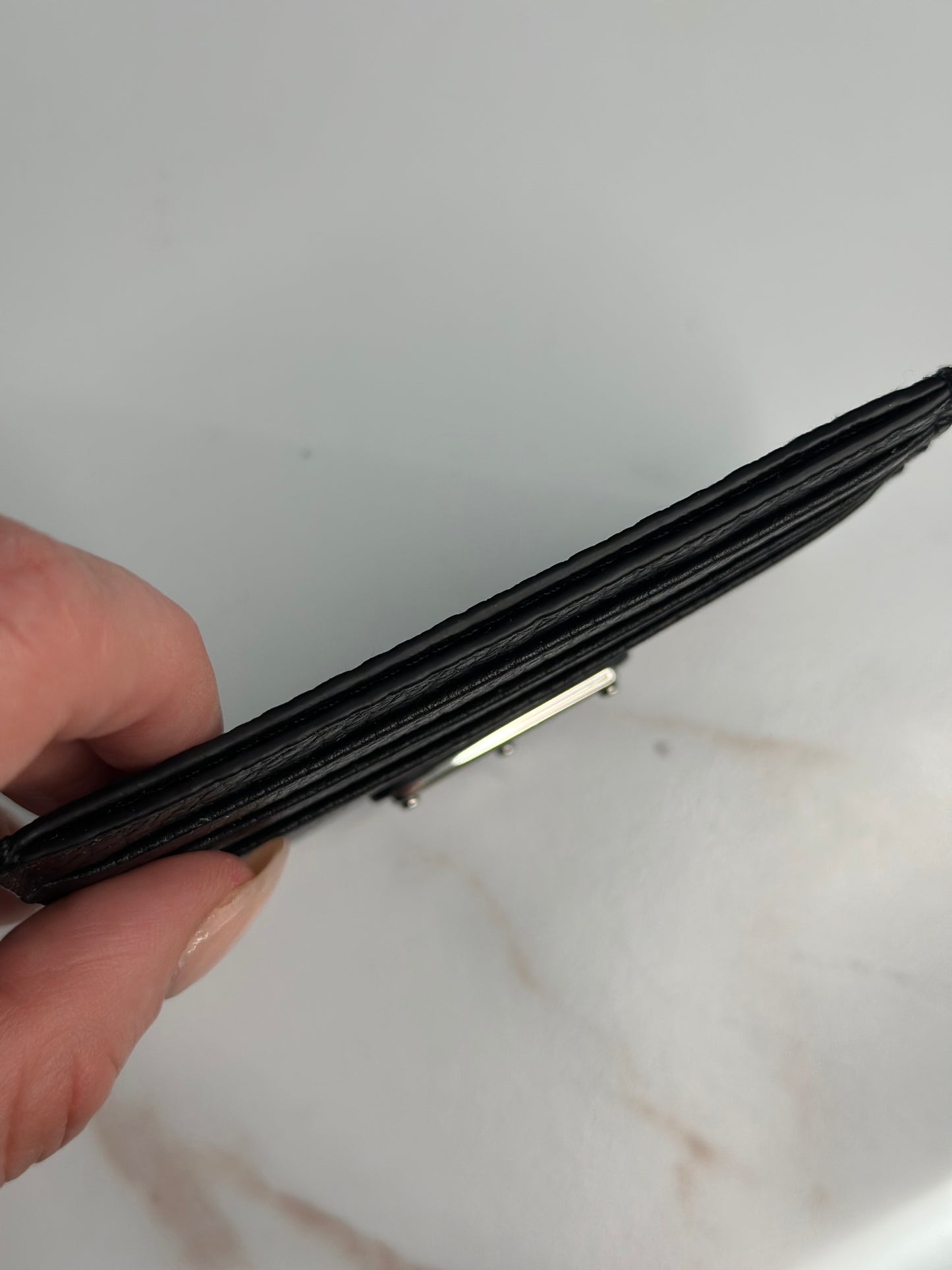 Pre-owned Prada black leather card holder