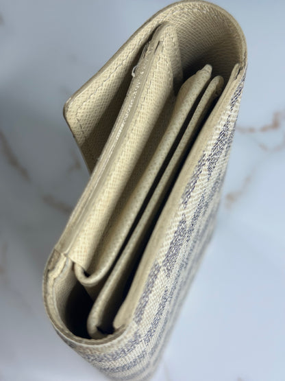 Pre-owned Louis Vuitton Damier azur Alexandra wallet