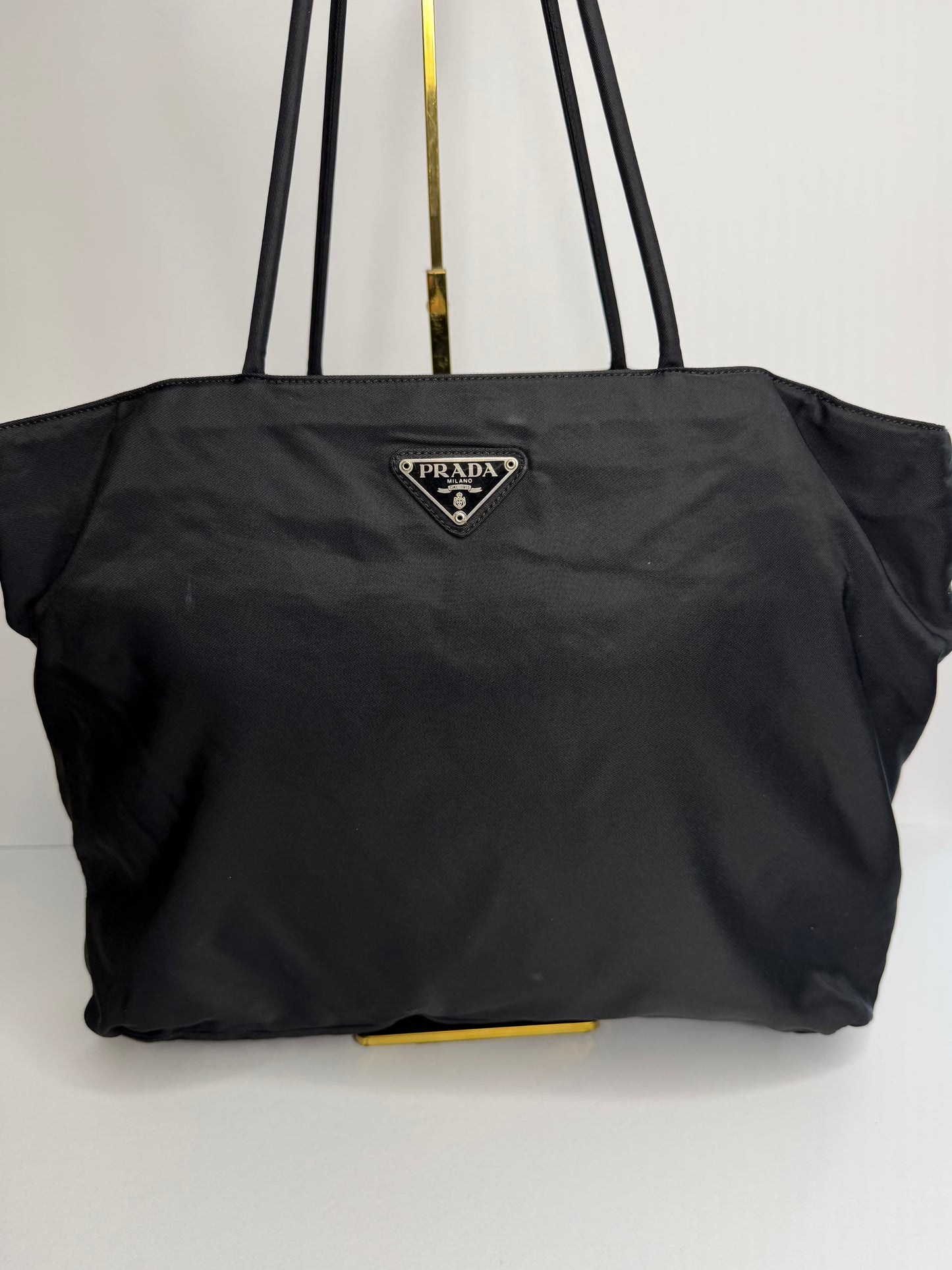 Pre-owned Prada black nylon shoulder tote