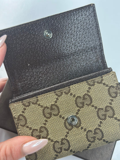 Pre-owned Gucci GG Canvas brown card case