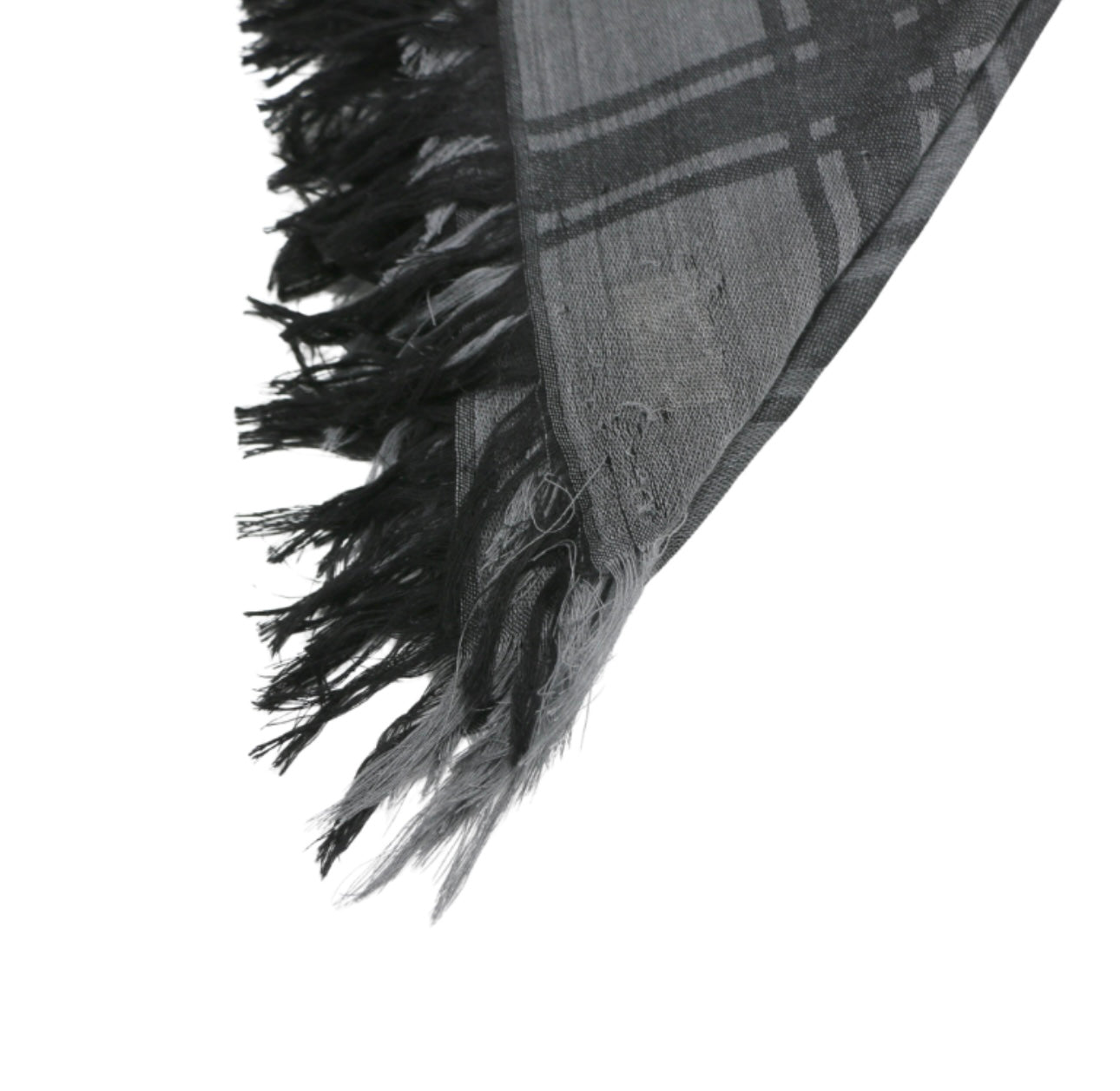 Pre-owned Gucci GG pattern wool and silk blend grey and black scarf