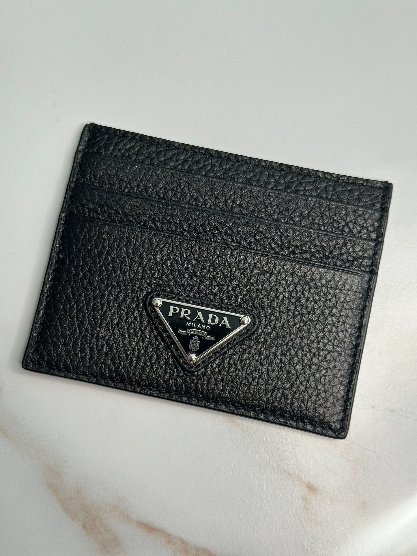 Pre-owned Prada black leather card holder