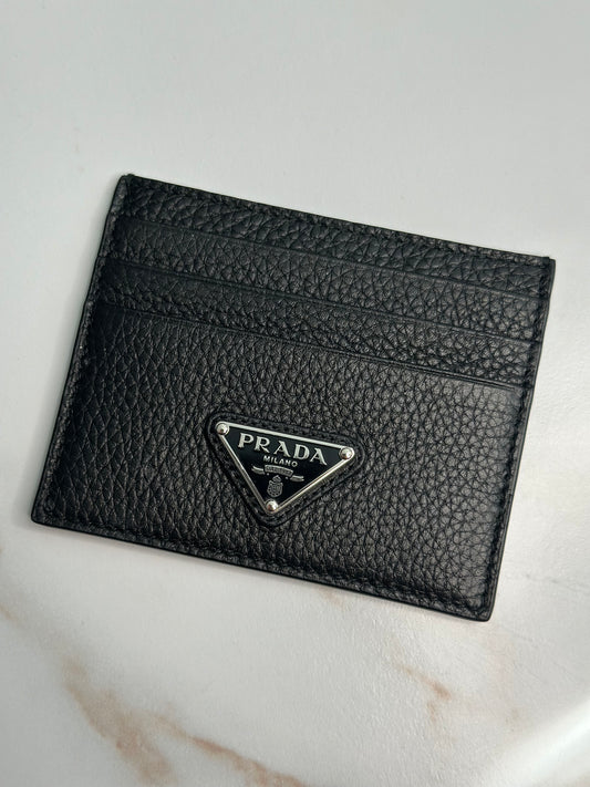 Pre-owned Prada black leather card holder