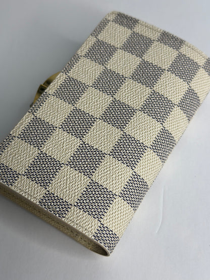 Pre-owned Louis Vuitton Damier azur French wallet