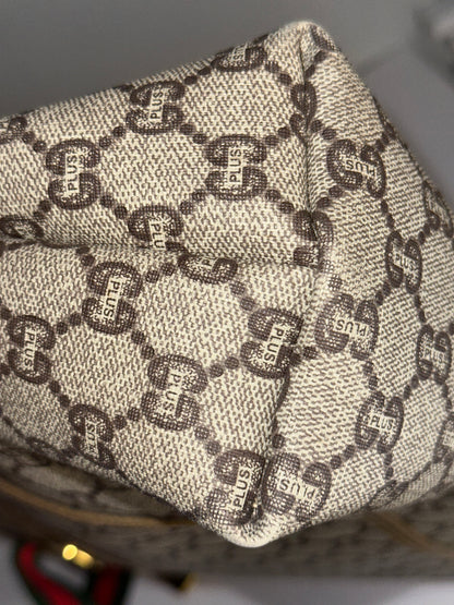 Pre-owned Gucci GG Plus Canvas Sherry line tote